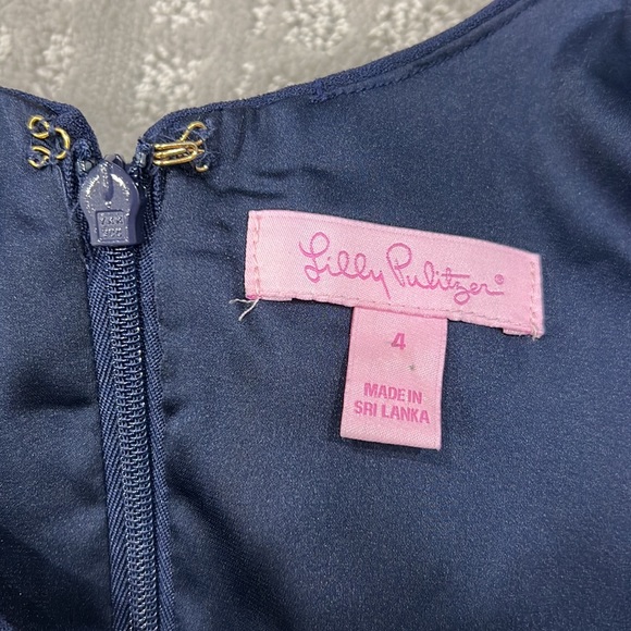 Lily Pulitzer Navy Gold Romper Size 4 - Picture 4 of 4